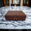 Tan Leather Jewellery Box with Mirror - Notbrand