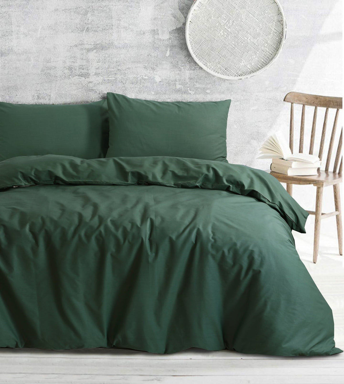 Royale Cotton Quilt Duvet Doona Cover Set with Europeon Pillowcases - Sage - Notbrand