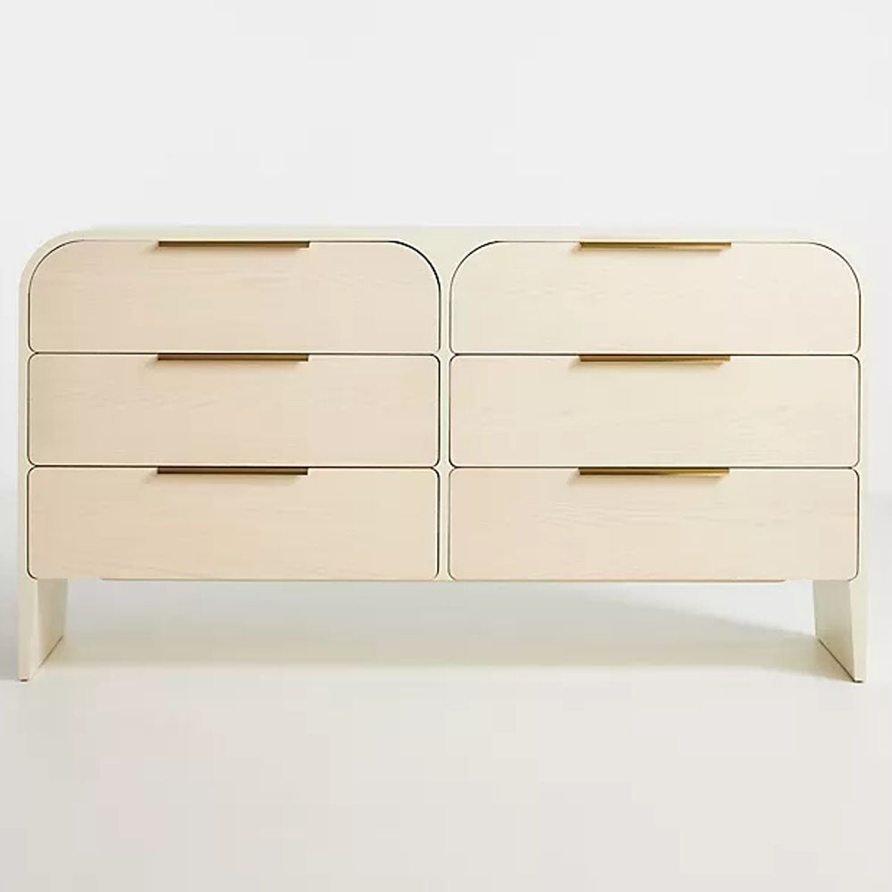 Samie Hardwood 6 Drawer Dresser - Ivory