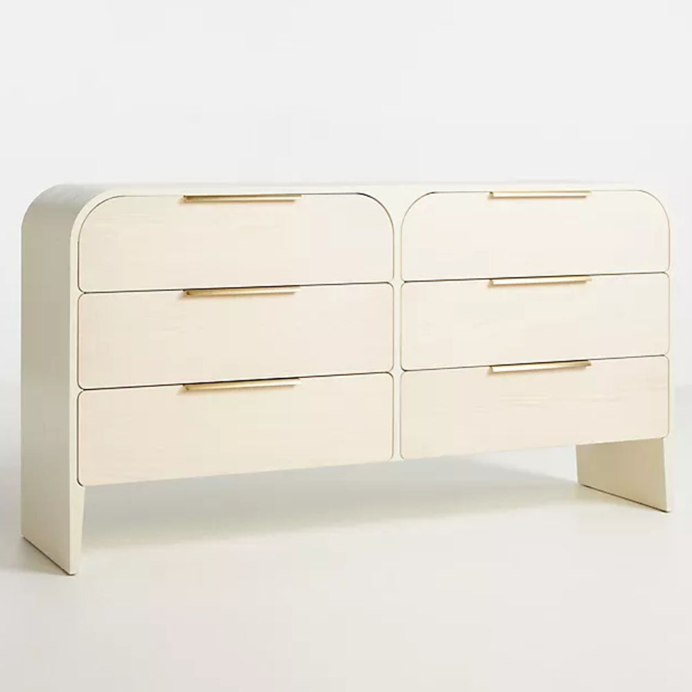 Samie Hardwood 6 Drawer Dresser - Ivory