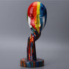 Abstract Painted Thinker Lady Face Sculpture - Multicolour - Notbrand