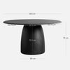 Semere Round Dining Table in Full Black - 1.4m - NotBrand