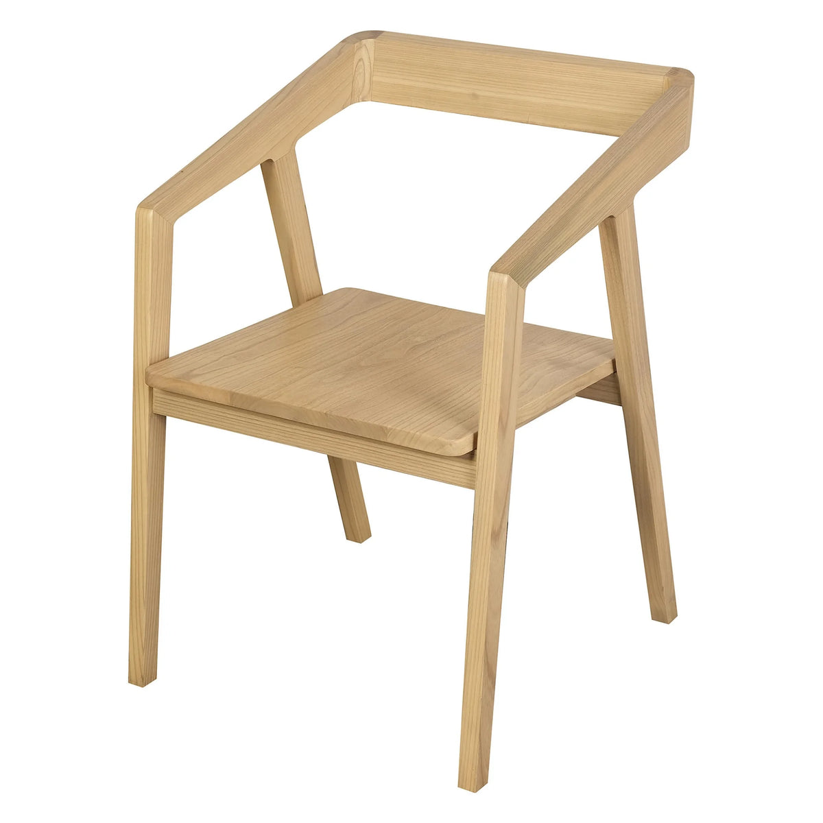 Set of 2 Kyoto Solid Oak Dining Arm Chair - Natural