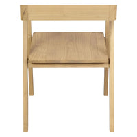 Set of 2 Kyoto Solid Oak Dining Arm Chair - Natural - Notbrand