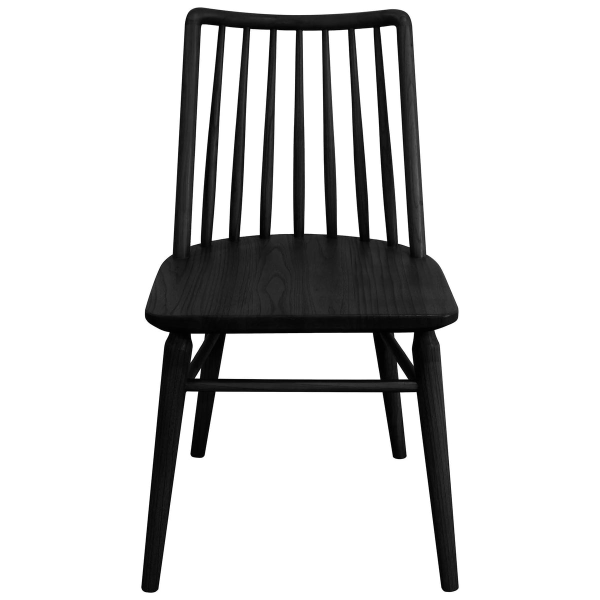 Set of 2 Riviera Solid Oak Dining Chair - Black - Notbrand