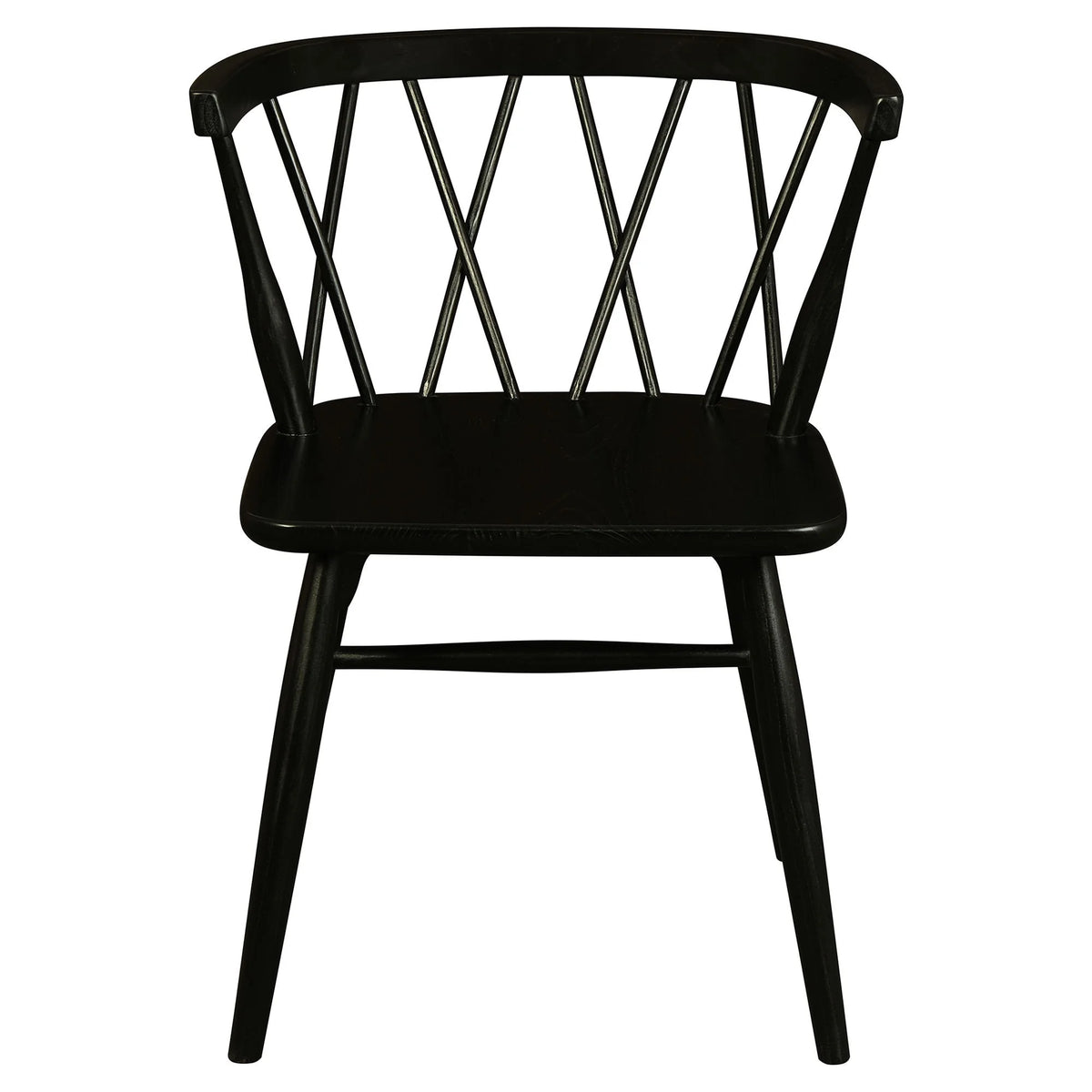 Set of 2 Sierra Solid Oak Cross Back Dining Chair - Black - Notbrand
