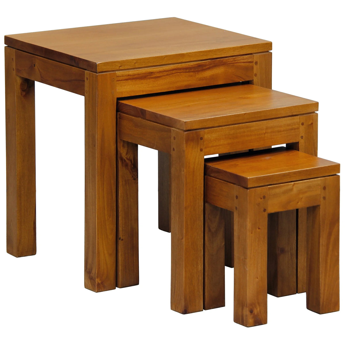 Set of 3 Amsterdam Timber Nested Table - Light Pecan - Notbrand