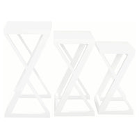 Set of 3 Manhattan Timber Nested Tables - White - Notbrand
