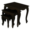 Set of 3 Queen Ann Timber Nested Tables - Chocolate - Notbrand