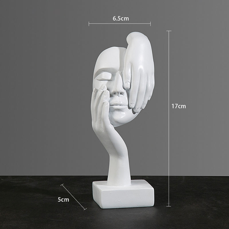 Set of 5 Resin Abstract Thinker Sculpture - White - Notbrand