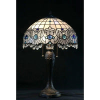 Shelby Tiffany Style Table Lamp in Teal - Large - Notbrand