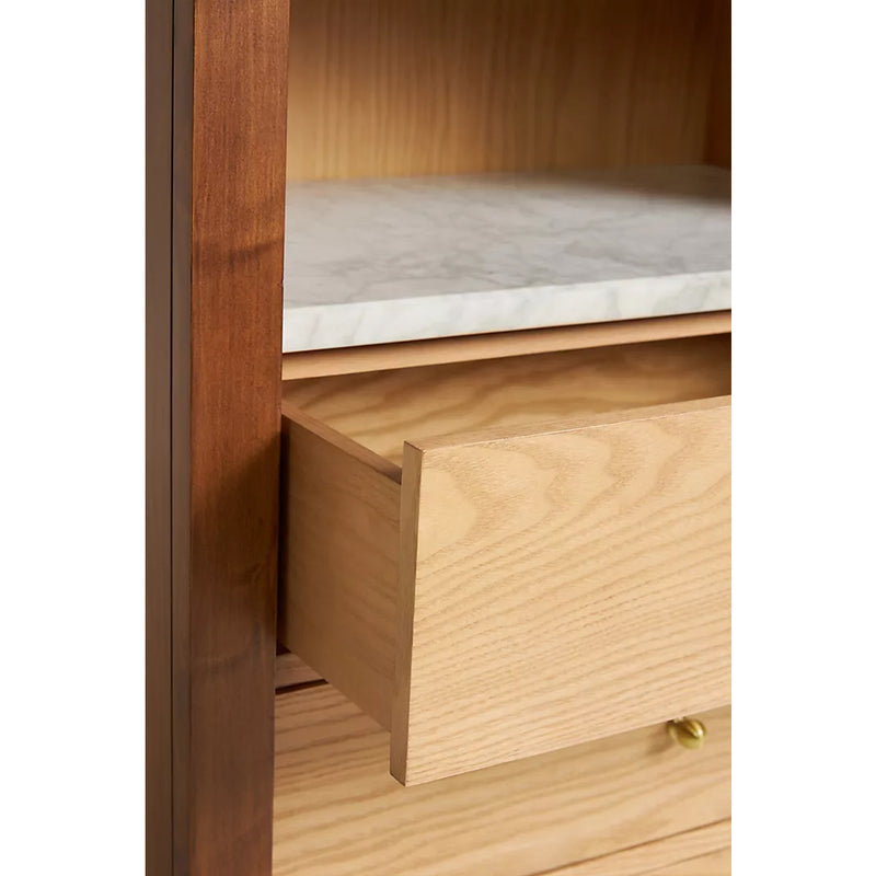 Simano Hardwood 3 Shelves 3 Drawer Bookcase - Pine - Notbrand