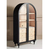 Simano Hardwood Glass Door Storage Cabinet - Black - Notbrand