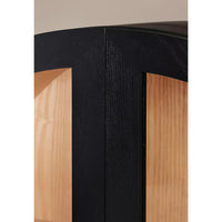Simano Hardwood Glass Door Storage Cabinet - Black - Notbrand
