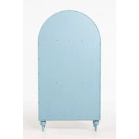 Simano Hardwood Glass Door Storage Cabinet - Blue - Notbrand