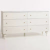 Simano Wood and Marble 6 Drawer Dresser - Warm White - Notbrand