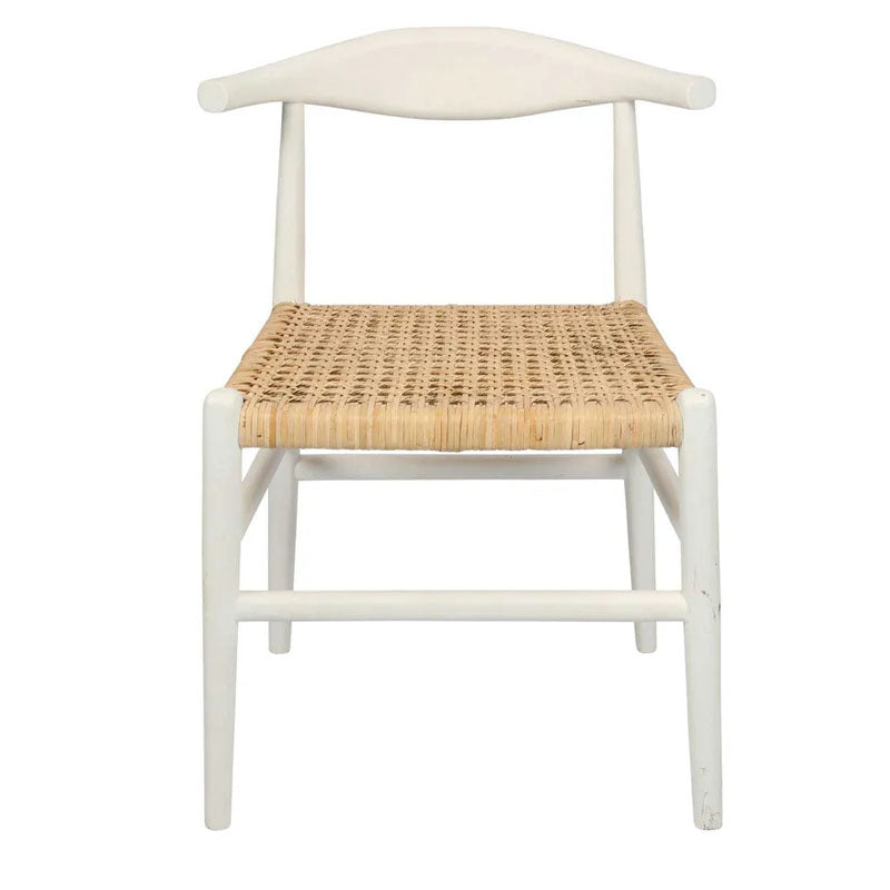 Sorren Wooden Dining Chair - White & Natural-Notbrand