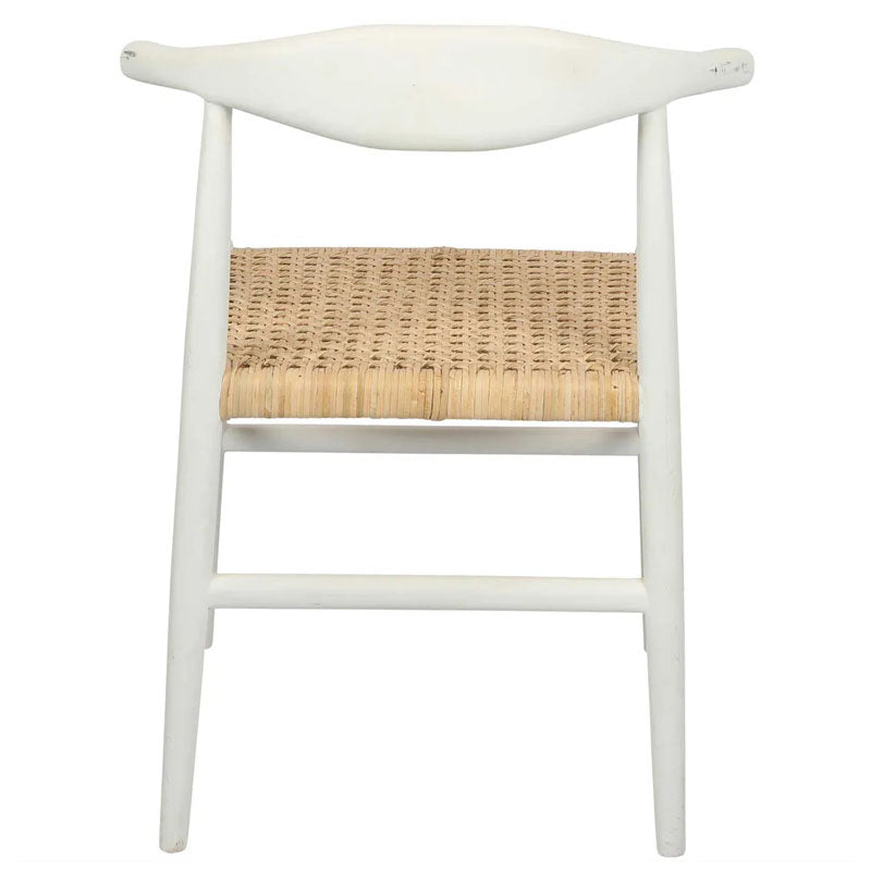 Sorren Wooden Dining Chair - White & Natural-Notbrand