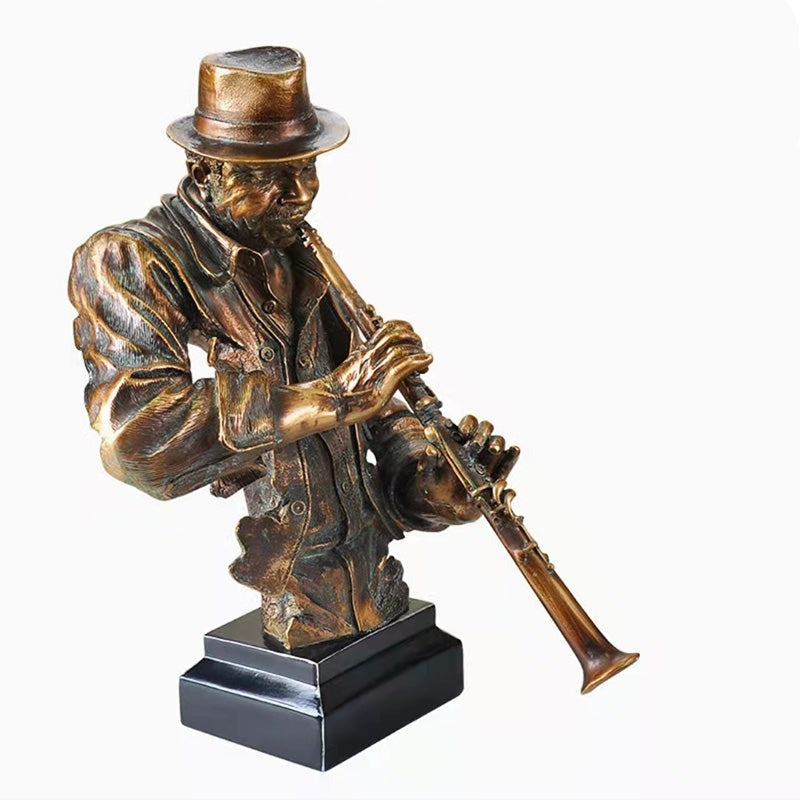 Half Body Musician With Saxophone/Trumpet Figurine - Range - Notbrand