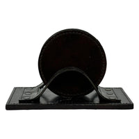 Sylvar Leather Round Coasters - Black - Notbrand