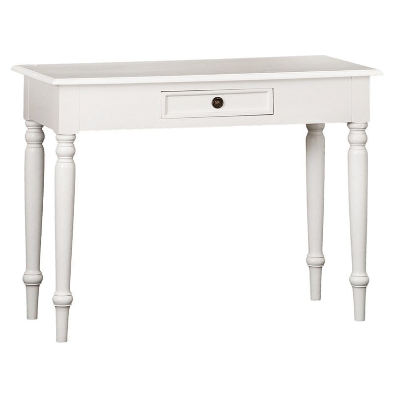 Nueva Solid Timber Single Drawer Console - White - Notbrand