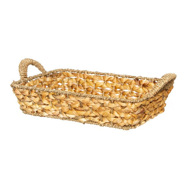 Set of 2 Hyacinth Rectangle Tray with Handle - Natural - Notbrand