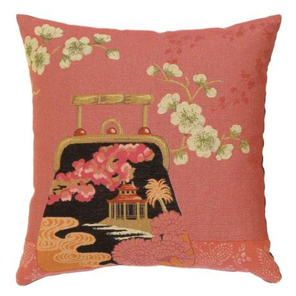 Teahouse Blossoms Oriental Purse Cushion - Notrand