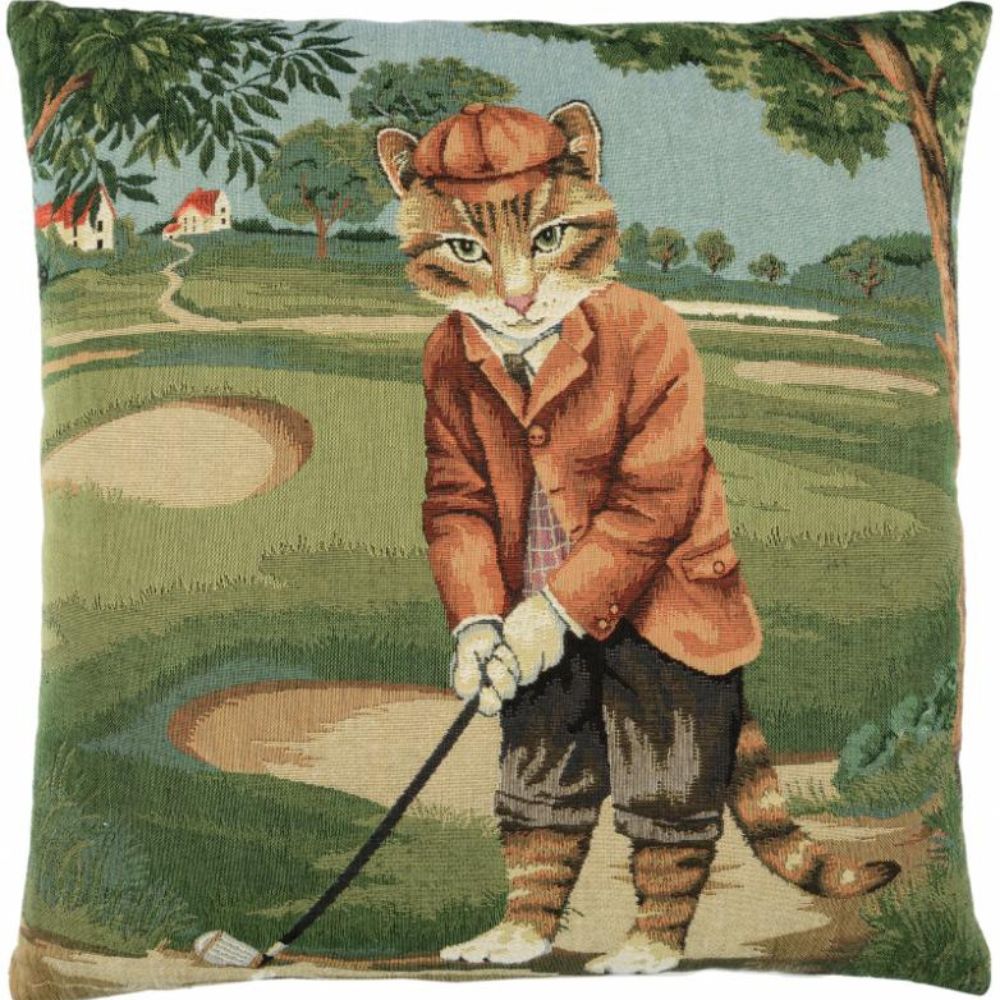 Teddy Golf Cat Cushion - Tan - NotBrand