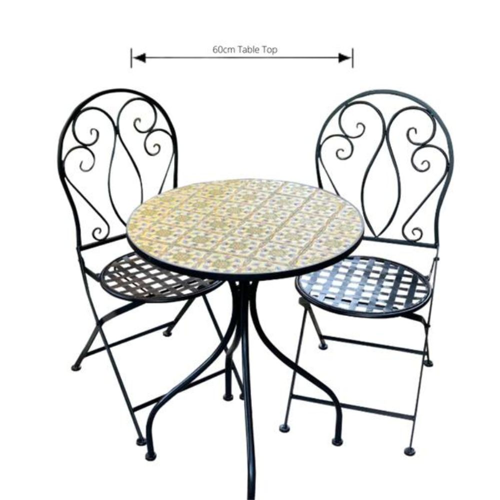 The Mosaic Tuscan Metal 3 Piece Outdoor Patio Setting - NotBrand