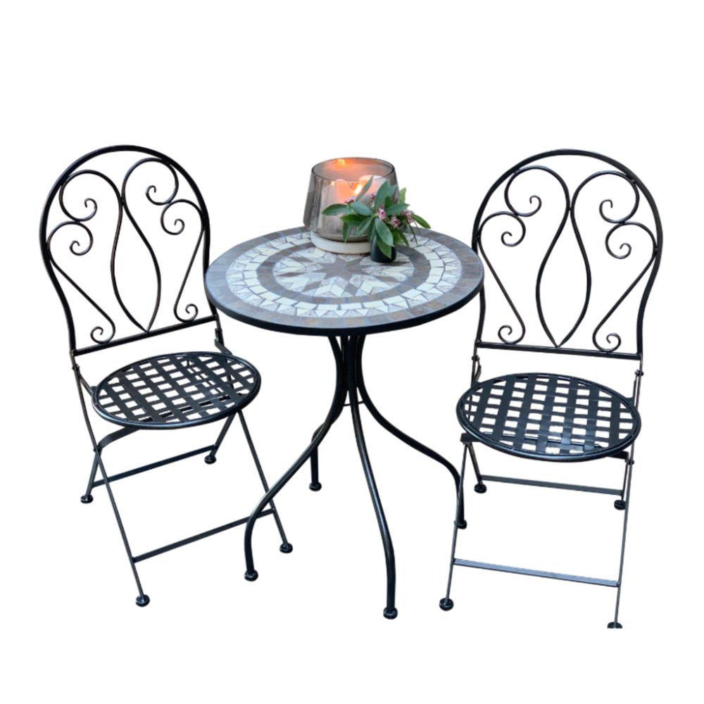 The Mosaic Venice Metal 3 Piece Outdoor Patio Setting - Notbrand