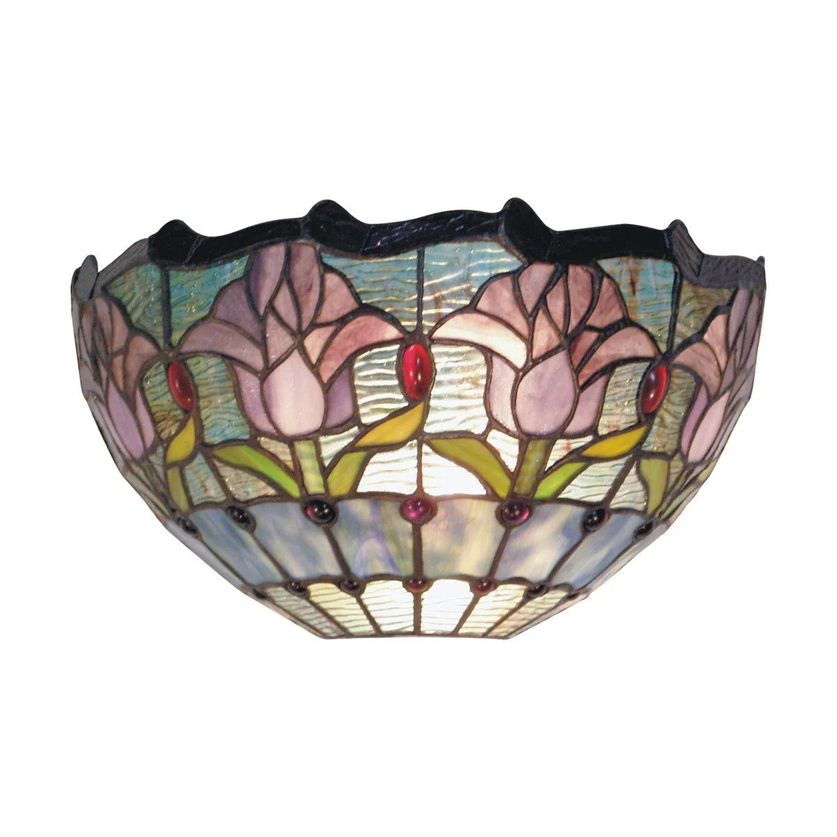 Tulip Tiffany Style Wall Sconce Lamp In Mauve - NotBrand