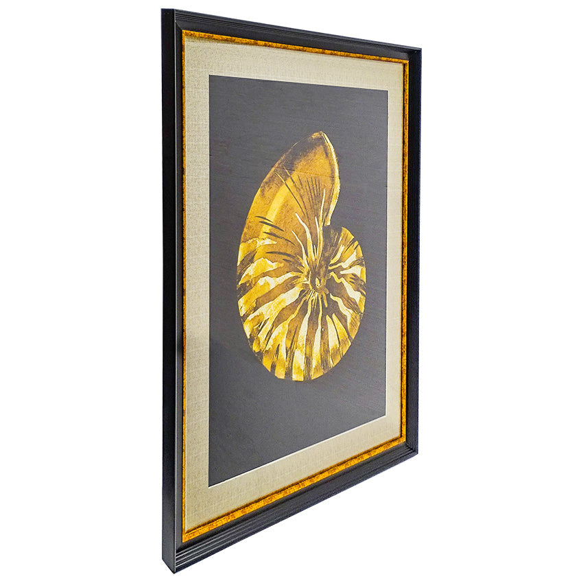 Gold Nautilus Print Framed Wall Art - 120cm - Notbrand