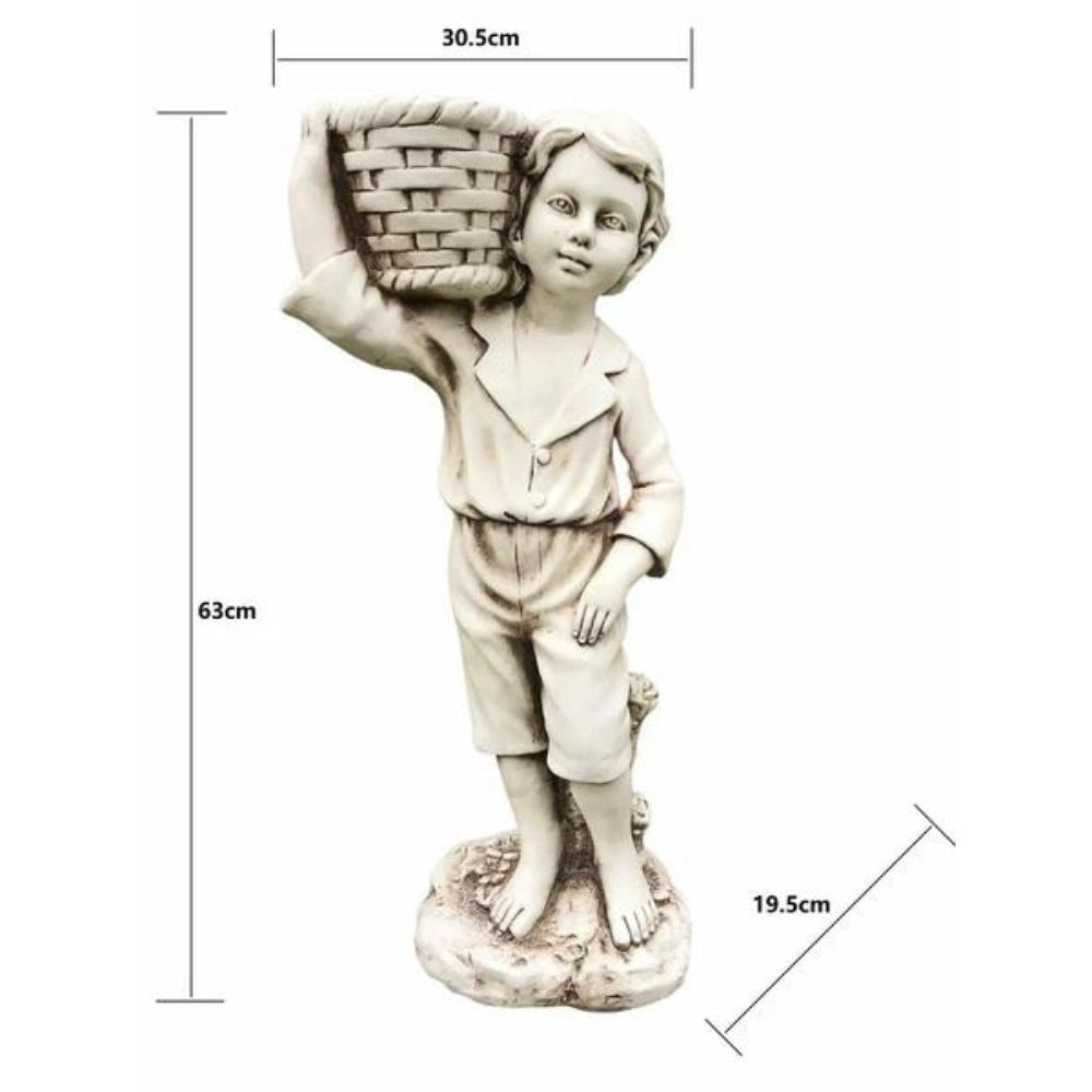Boy Holding Basket Planter Statue - NotBrand