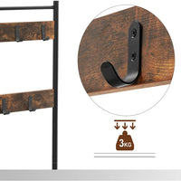 Lecoi Hallway Coat & Shoe Rack with Bench - Rustic Brown - Notbrand