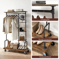 Lecoi 5-Tier Clothing Rack - Rustic Brown - Notbrand