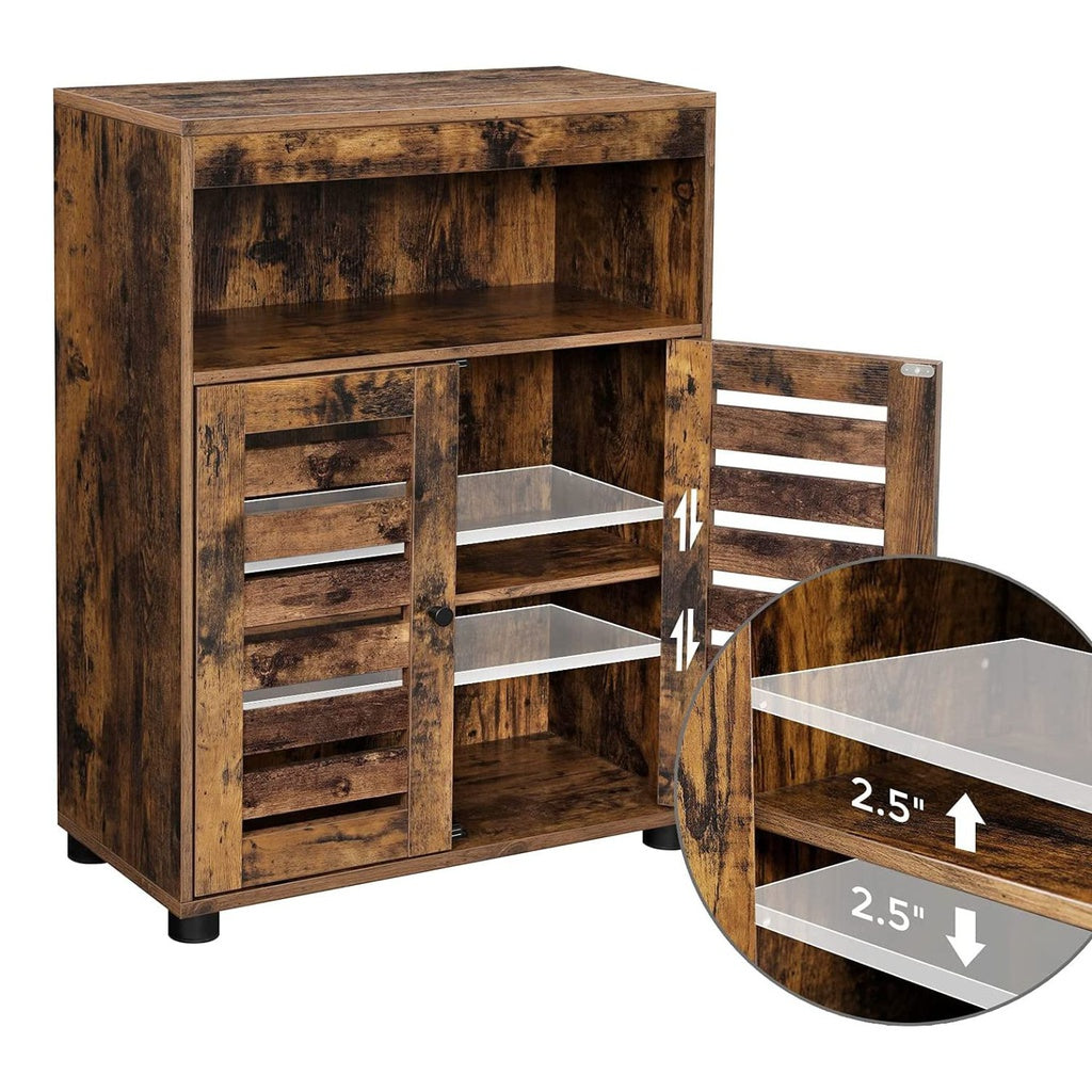 Vasagle Storage Cabinet with Shelves - Rustic Brown - Notbrand
