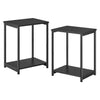Vasagle Side Table with Storage Shelf in Charcoal Gray & Black - Set of 2 - Notbrand