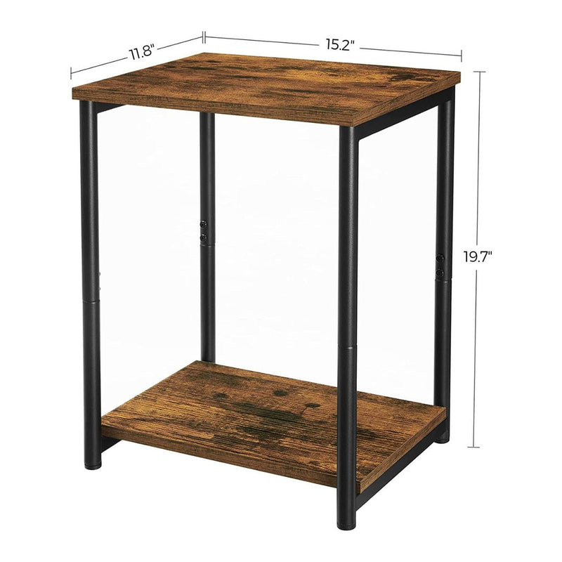 Vasagle Side Table with Shelf - Brown - Notbrand