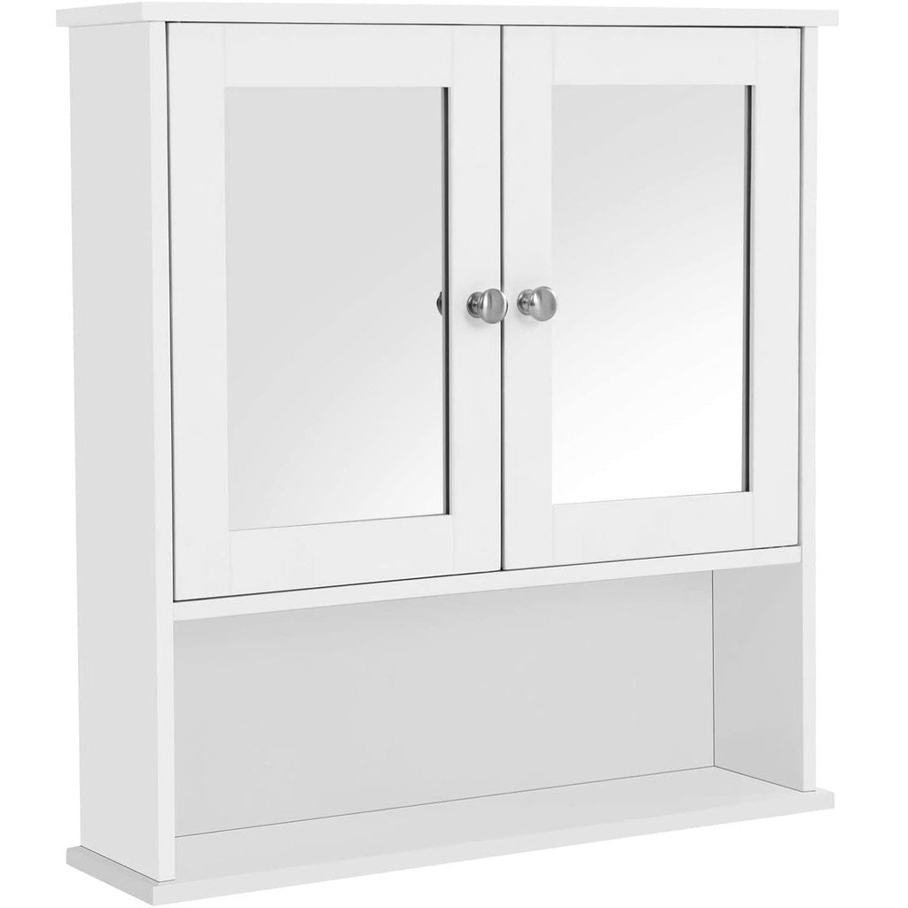 Vasagle Wall Cabinet with 2 Mirror Doors - White - Notbrand