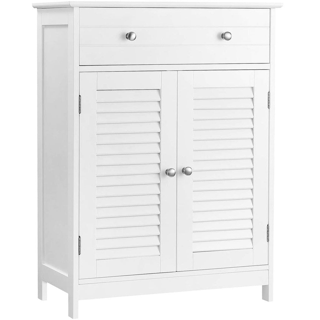Vasagle 2 Slat Door Cabinet with Drawer - White - Notbrand
