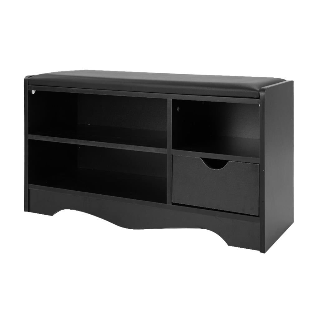 Sarantino Shoe Cabinet with Bench - Black - Notbrand