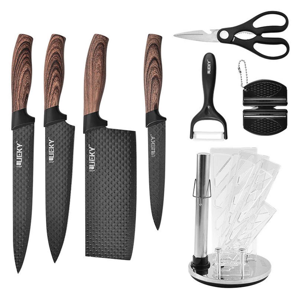 Stainless Steel Kitchen Knife Set with Sharpener & Scissor - 8 Piece - Notbrand