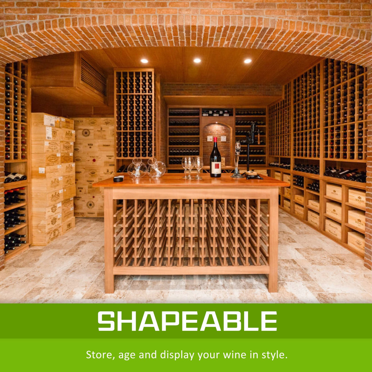 42 Bottles Wine Storage Rack Cellar Organiser - Natural - Notbrand