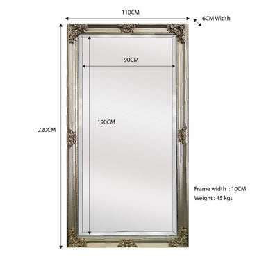 Deluxe French Provincial Ornate Mirror - Champagne