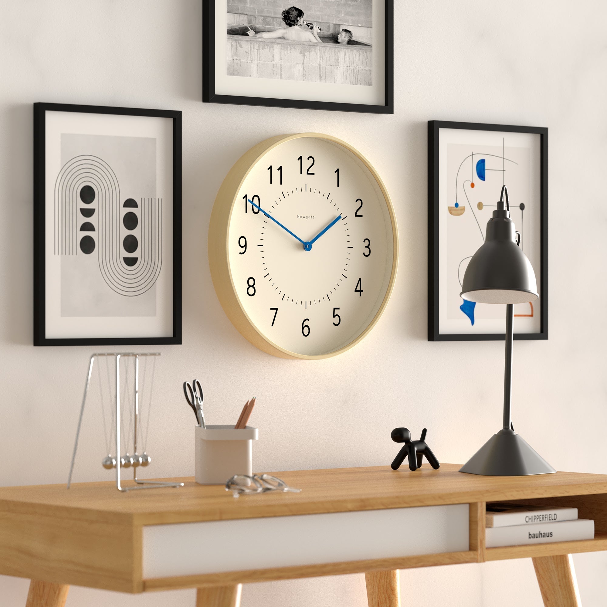 Newgate Plywood & Blue Wall Clock - Large - Notbrand