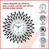 Luxury 3D Crystal Round Wall Clock in Metal - Large - Notbrand