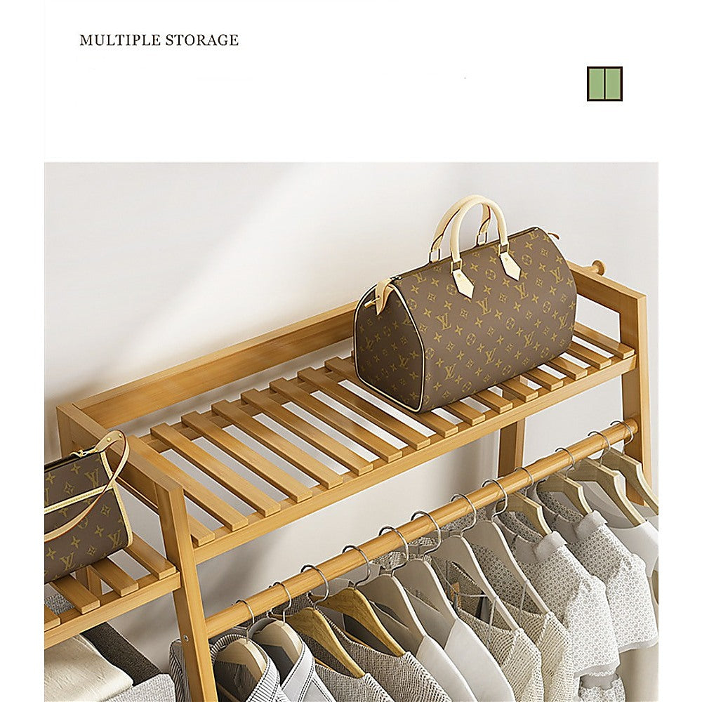 Buhle Portable Bamboo Clothes Rack - Wood - Notbrand