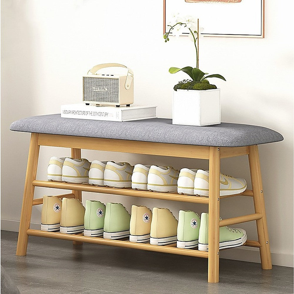 Nolitha Shoe Rack with Bench - Natural - Notbrand