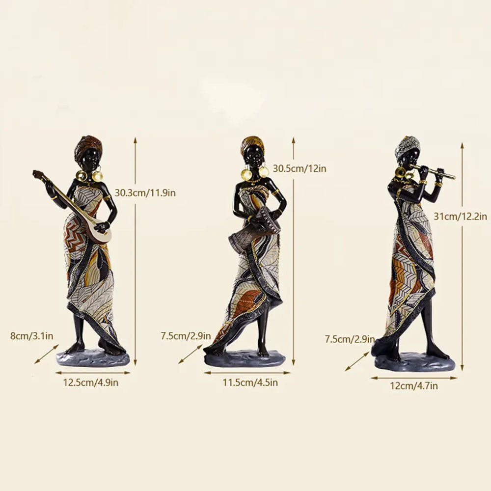 Vintage African Women Resin Sculpture Ornament - Range - Notbrand
