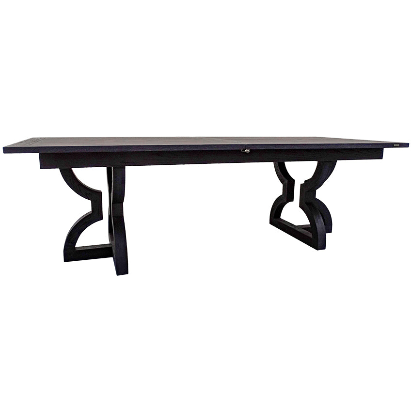 Koffa Oak Timber Extendable Dining Table - Black - Notbrand